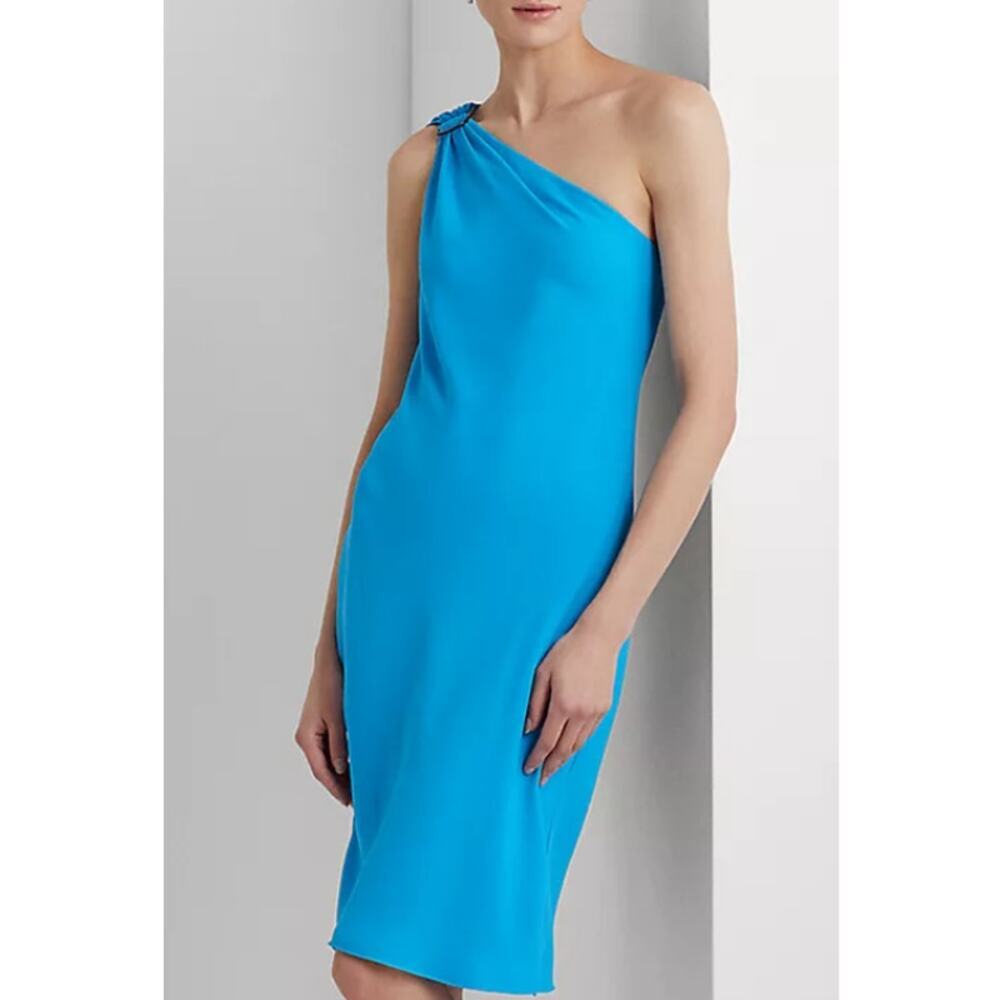 Lauren Ralph Lauren Women's Blaze Ocean Druzana Sleeveless Cocktail Dress Size 8